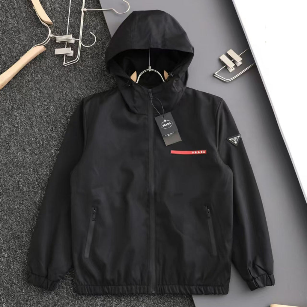 Hooded Zip Up Windbreaker Jacket U310521