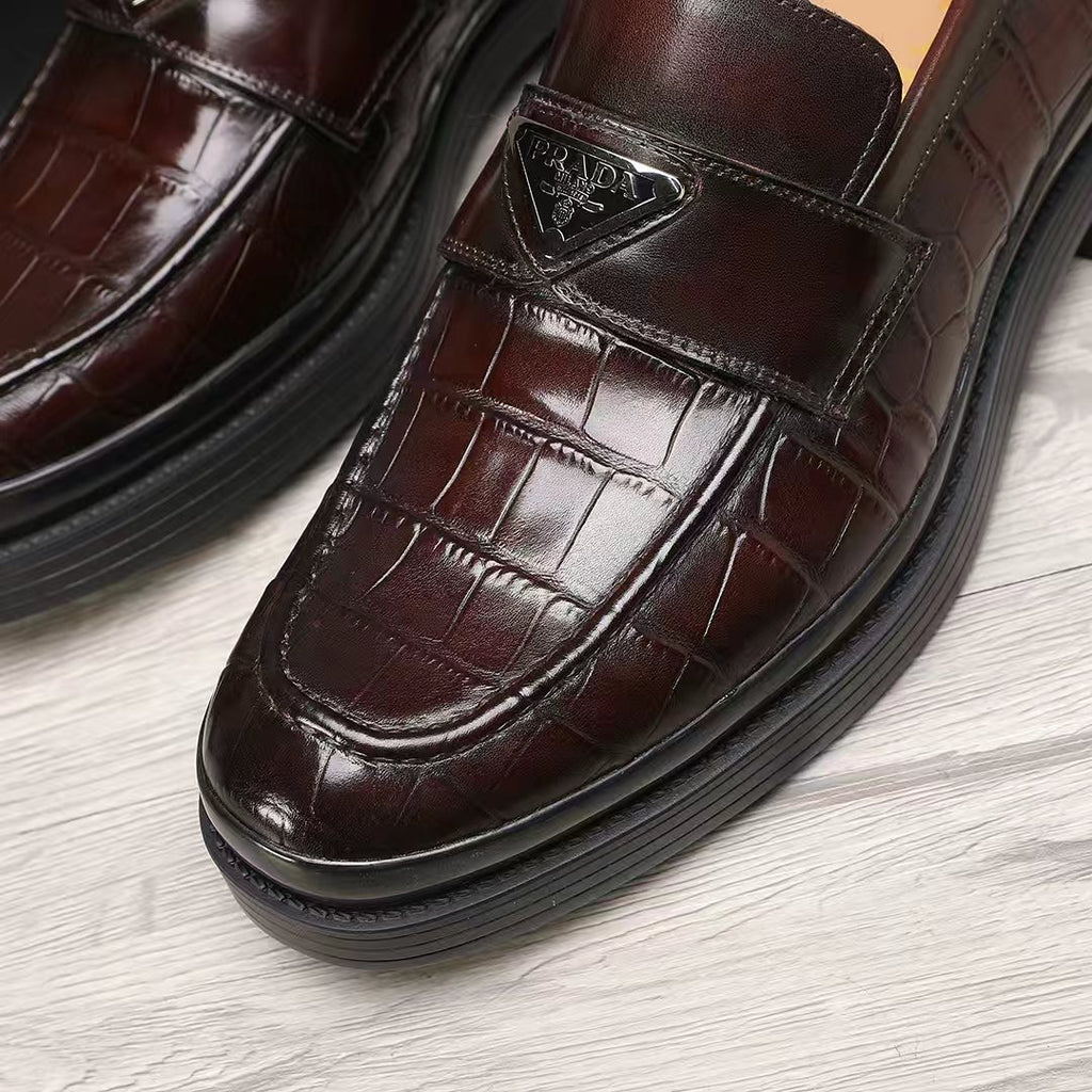 Croc Embossed Slip-On Loafers U310509