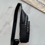 Embossed Pattern Metal Logo Vertical Chest Sling Bag B101010