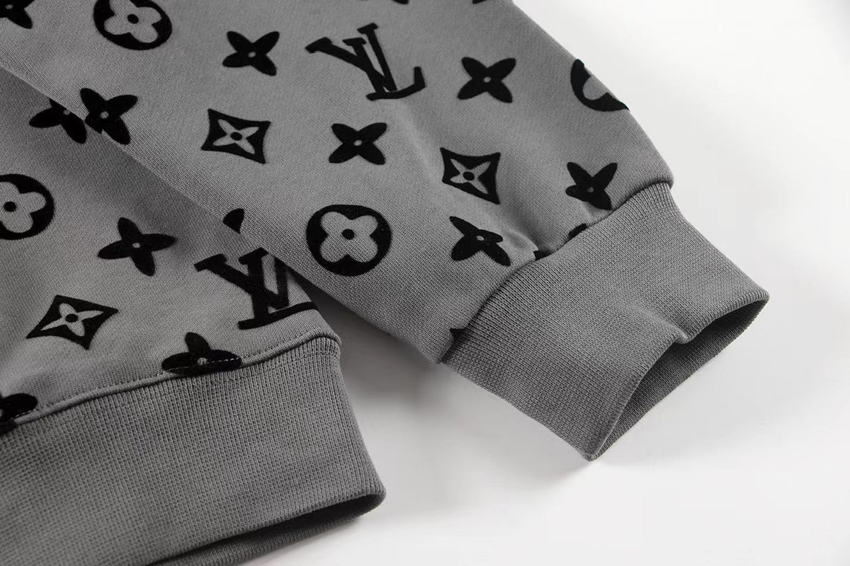 Men's All Over Monogram Print Crew Neck Sweatshirt YG500101