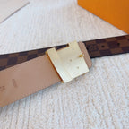 Checkered & Vintage Print Metal Buckle Belt E020802