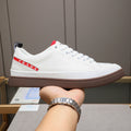 Red Side Label Leather Low Top Sneakers S283408