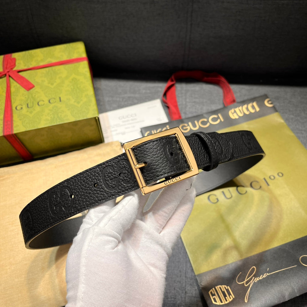 Dual Logo Embossed Pin Buckle Belt E020801