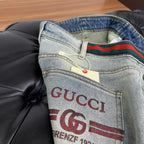 Men Vintage Faded Light Wash Jeans C261020