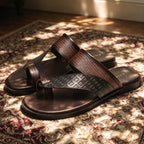 Textured Thong Slide Sandals Open Toe Slip-On Flip Sandals Y101137