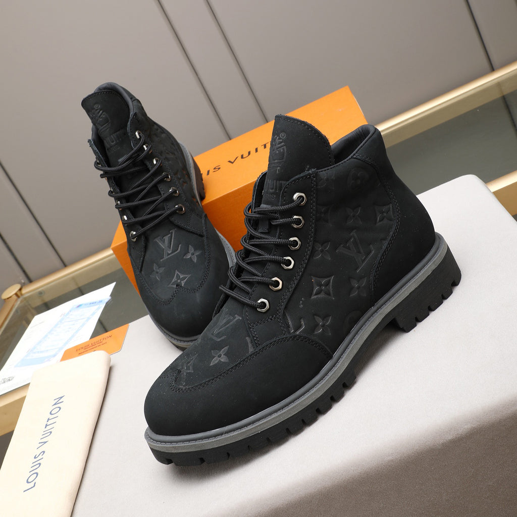 Men's Debossed Monogram High Top Work Boots NE190120