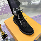 Embossed Chunky Lug Sole Work Ankle Boots S265507