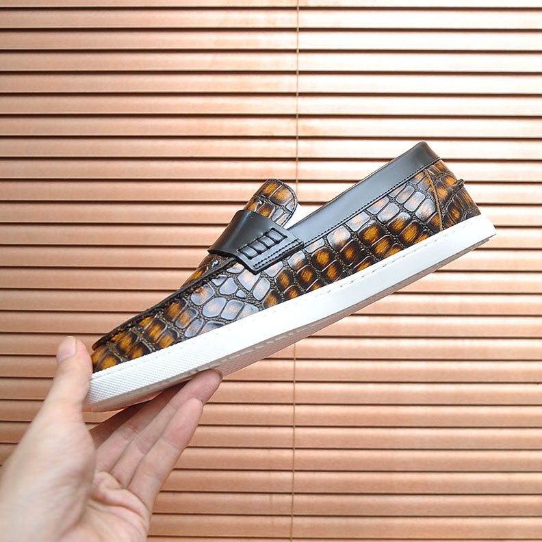 Croc Embossed Casual Loafer NE190136