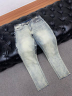Vintage Fade Multi-Pattern Check Jeans E260939
