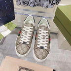 Allover Print Web Stripe Low Top Lace-Up Sneaker S283427