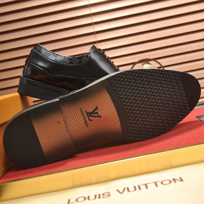 Embossed Grid Lace-up Formal Shoes S265503