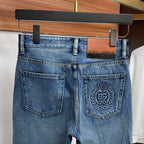 Royal Wreath Embossed Slim Fit Denim E260916