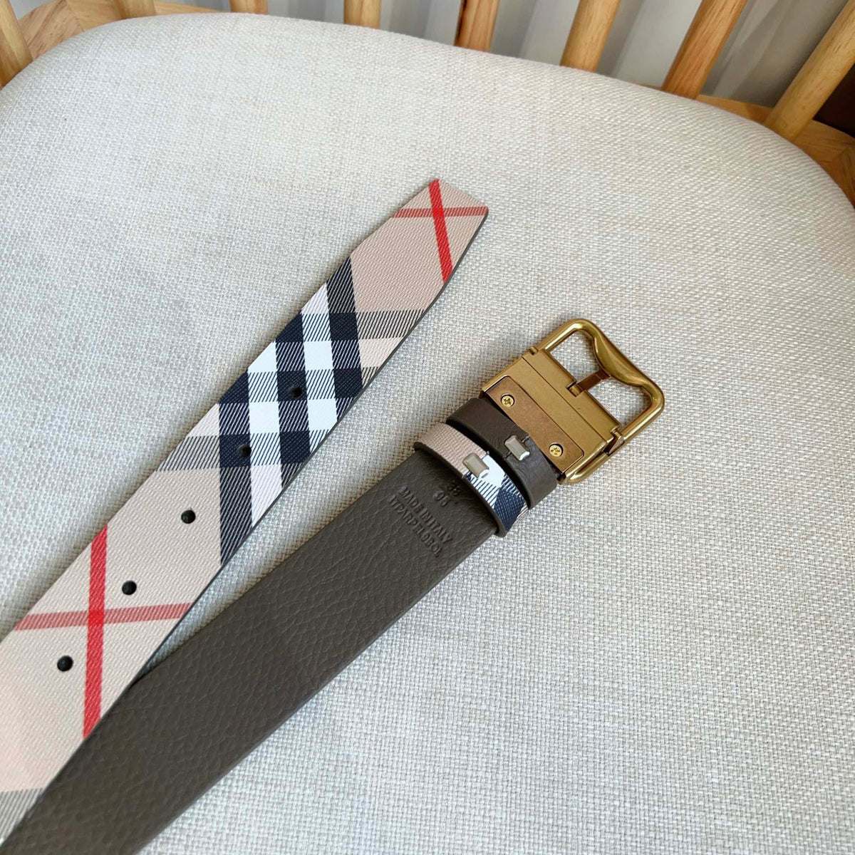 Men's Classic Check Pin Buckle Belt E2081003