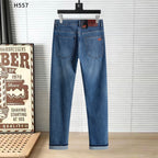Embroidered Logo Straight Fit Denim Jeans NE210201