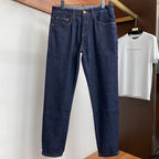 Raw Dark Indigo Mens Metal Badge Pocket Denim Trousers R260521