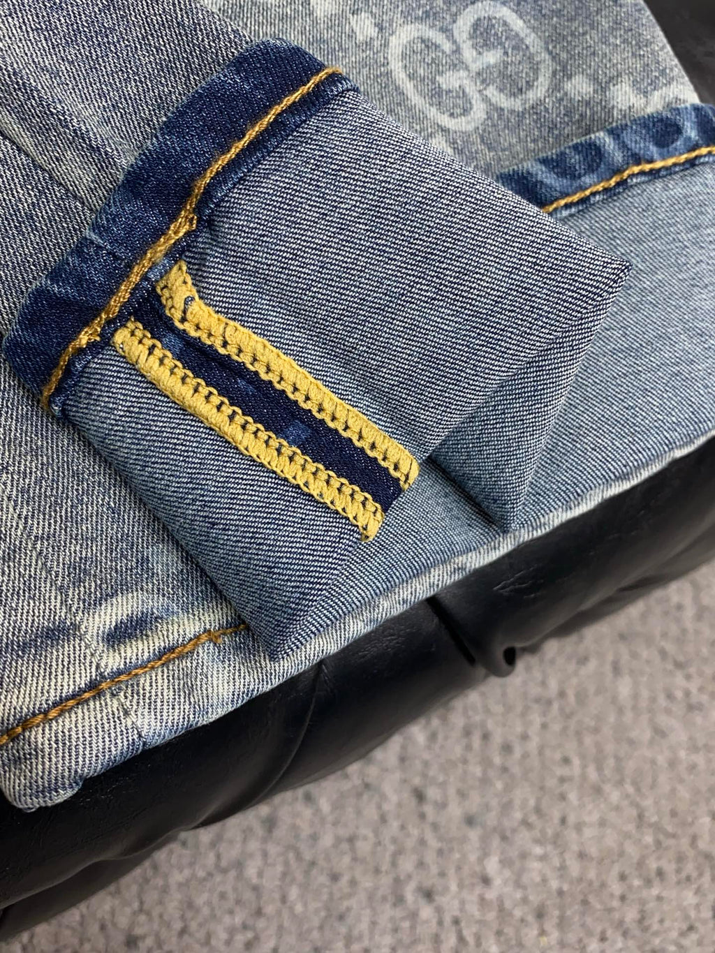 All-Over Double G Monogram Print Slim Denim V260802