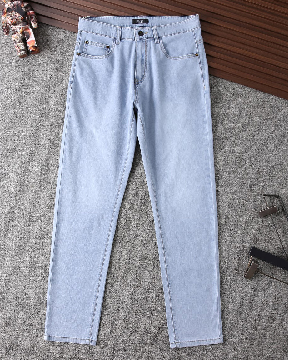 Roma Script Embroidery Slim Fit Denim E260929