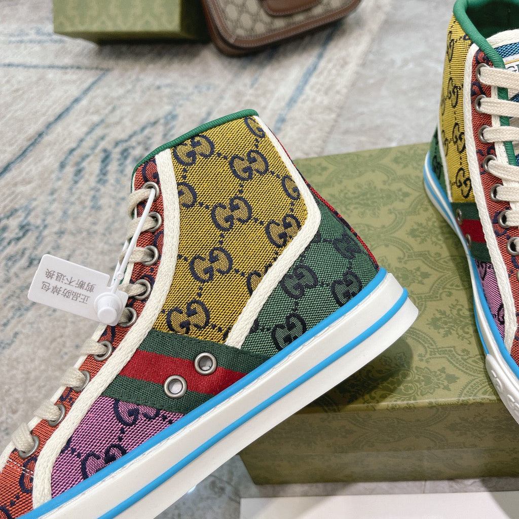 Vintage Pattern Canvas High Top Sneakers S283417