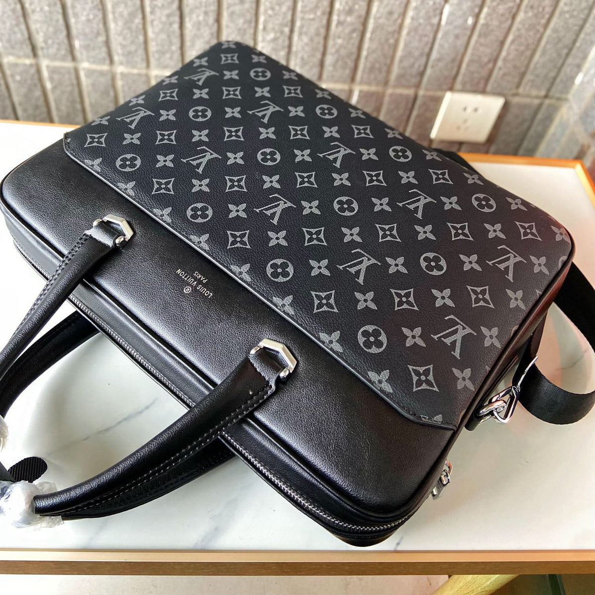 Monogram Print Splicing Business Briefcase B101016
