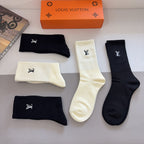Solid Color Ribbed Mid Calf Socks U310514