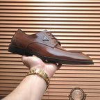 Men's Triangle Logo Glossy Lace-up Derby Shoes JN081114