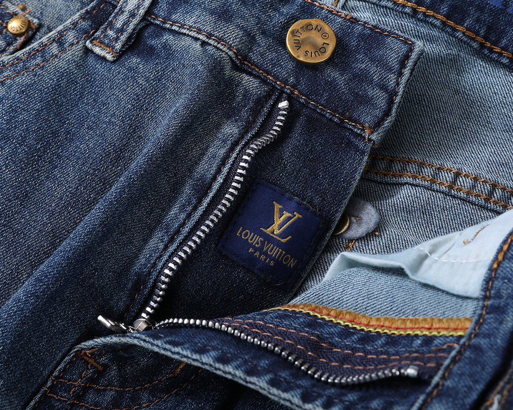 Large Printed Motif Pocket Slim Fit Denim V260828