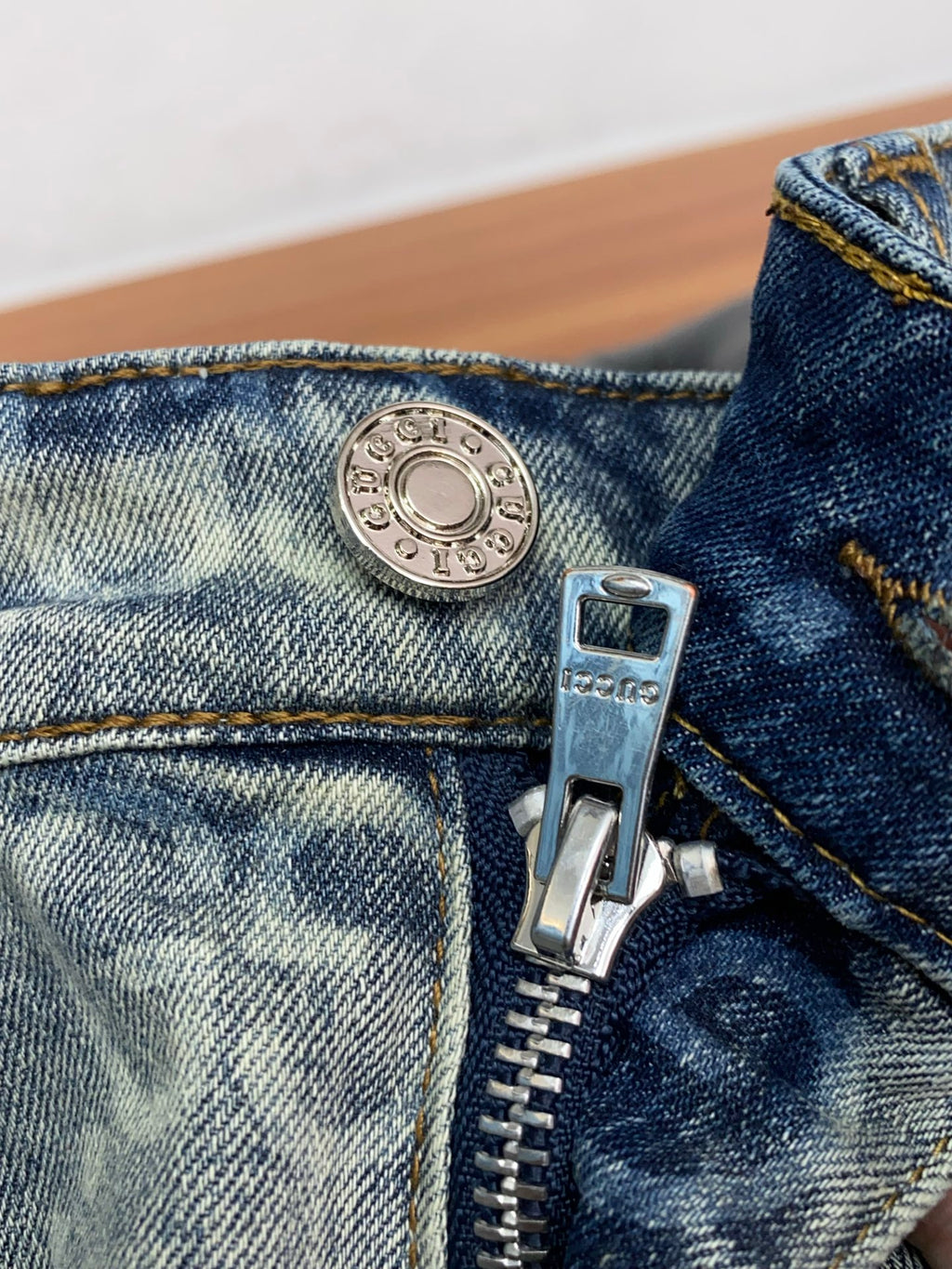 All-Over Double G Monogram Print Slim Denim V260802