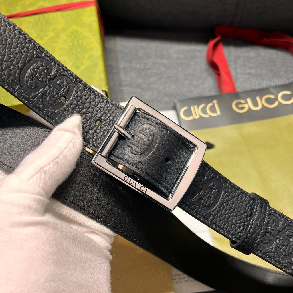 Dual Logo Embossed Pin Buckle Belt E020801