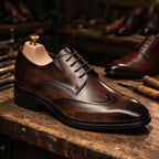 Wingtip Derby Shoes Polished Lace-Up Formal Dress Shoes Y101128