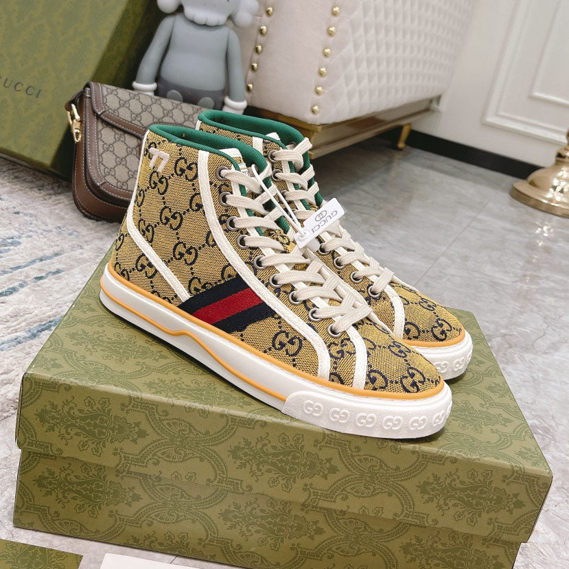 Vintage Pattern Canvas High Top Sneakers S283417