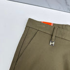 Fine Textured Solid Straight Business Trousers P141007
