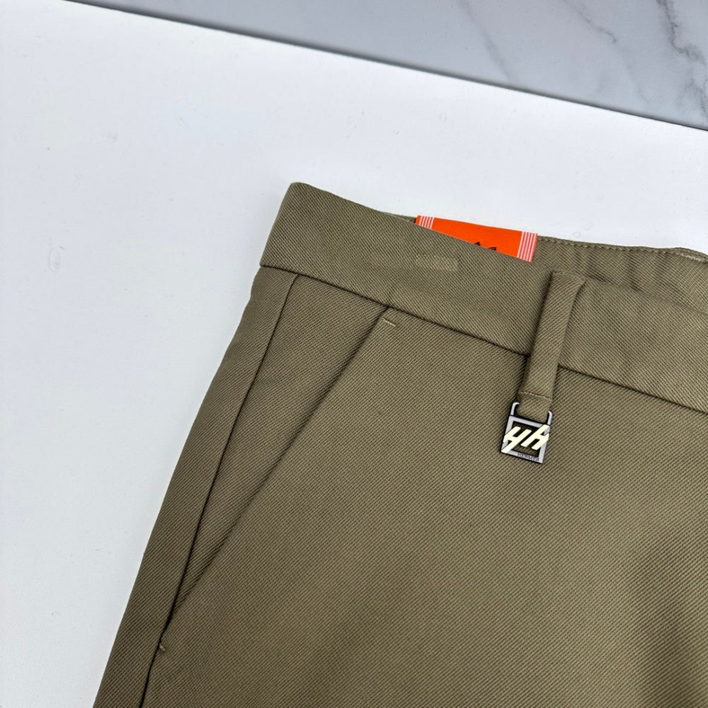 Fine Textured Solid Straight Business Trousers P141007