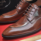 Men's Triangle Logo Glossy Lace-up Derby Shoes JN081114
