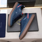 Red Side Label Leather Low Top Sneakers S283408