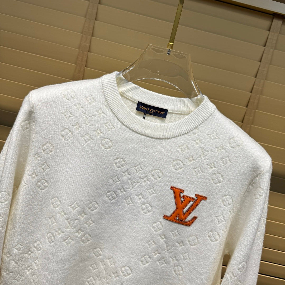 New Crew Neck Diamond Arrangement Jacquard Knit Sweater GN380104