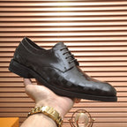 Embossed Grid Lace-up Formal Shoes S265503