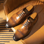 Cap Toe Derby Shoes Lace-Up Business Formal Dress Shoes Y101108