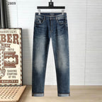 Knotted Embroidery Logo Straight Fit Denim Jeans NE210202