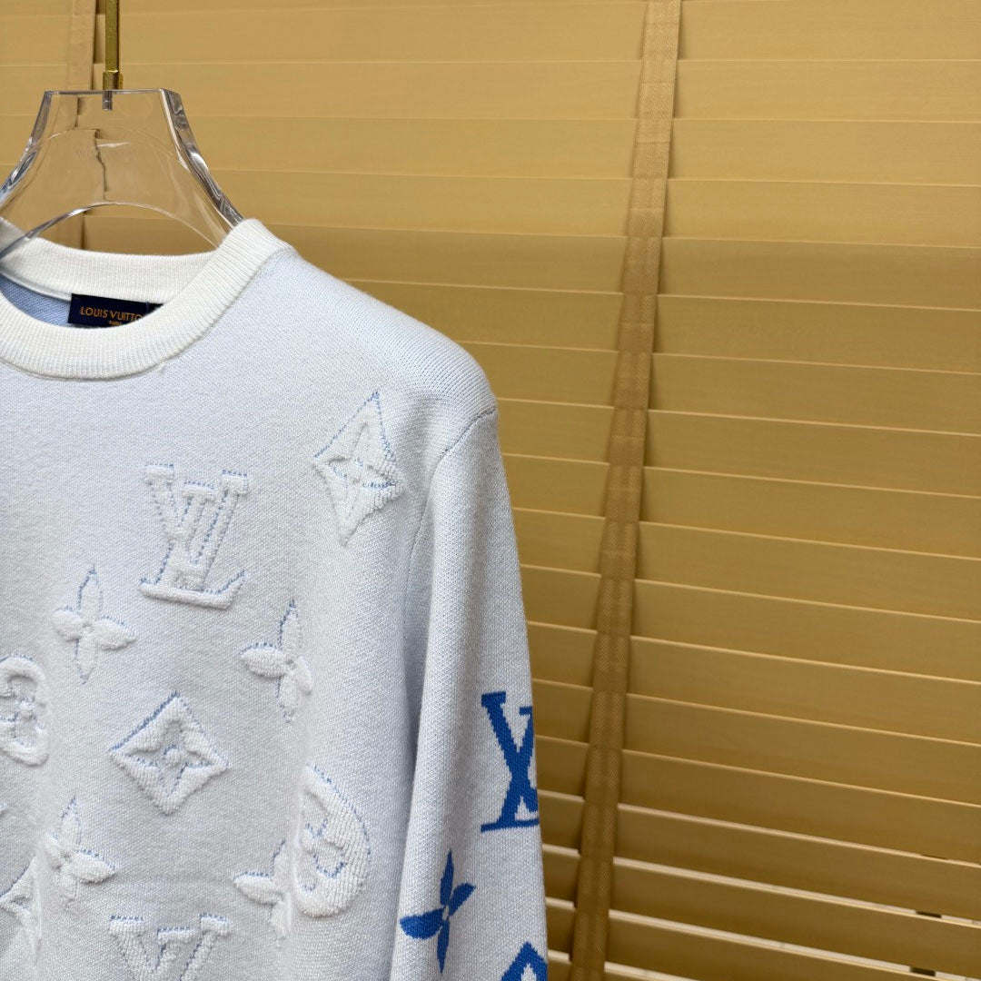 New Crew Neck Mixed Jacquard Knit Pullover Sweater GN380102