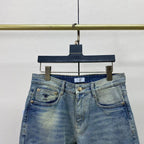 Light Faded Blue Wash Collage Graphic Patch Slim Jeans C261035