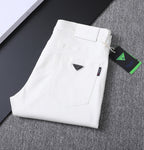 Clean White Denim With Triangle Badge V260831