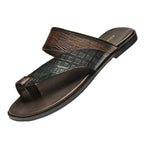 Textured Thong Slide Sandals Open Toe Slip-On Flip Sandals Y101137
