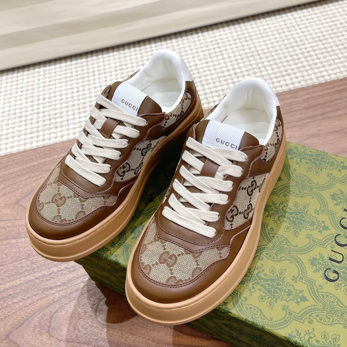 Men's Interlocking G Monogram Patchwork Platform Sneakers JN081101