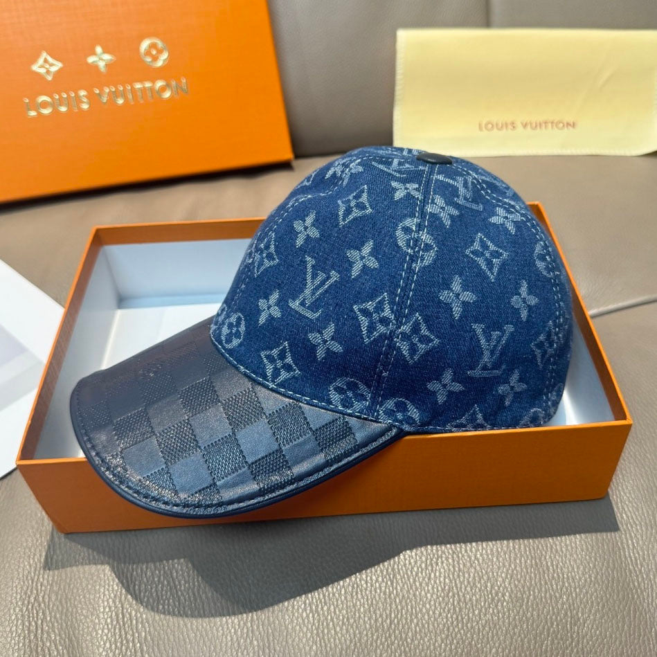 Denim Monogram Print Baseball Cap G103015