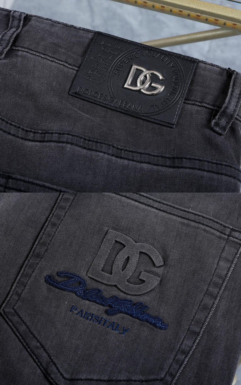 Dark Wash Grey Multi-Style Embroidery Denim Jeans L260604