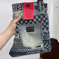 Vintage Fade Multi-Pattern Check Jeans E260939