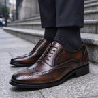 Full Brogue Wingtip Oxford Shoes Lace-Up Formal Dress Shoes Y101126
