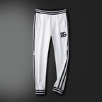 Striped Trim Zip Up Track Suit 2 Piece Jacket & Pants Set U310523