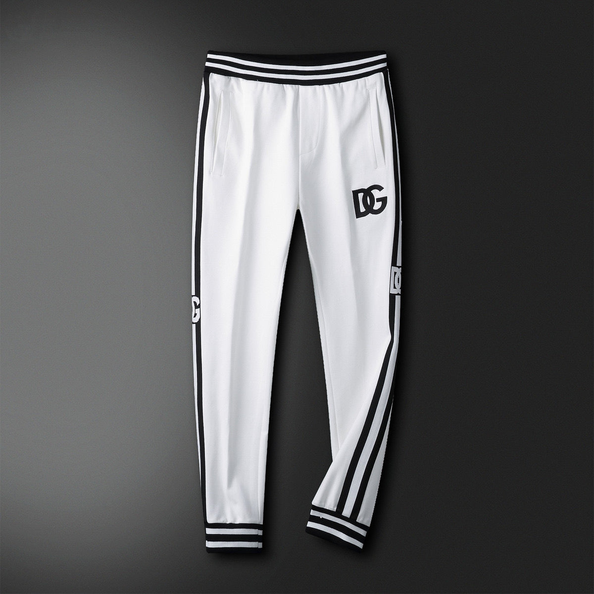 Striped Trim Zip Up Track Suit 2 Piece Jacket & Pants Set U310523