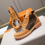 Men's Monogram Patchwork High Top Work Boots NE190119